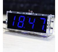 Nimoa DIY Kit d'horloge électronique-4 Kit d'horloge numérique à LED Afficher automatiquement l'heure/température(Bleu)
