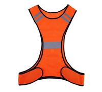 Nimoa Gilet Réfléchissant, Sécurité Réfléchissant Haute Visibilité Vêtements Course Nuit Taille Réglable (Orange)