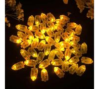 Nimomo 50Pcs Lumières de Décoration Ballons LED, LED Decor Lights Lampes Led étanches pour Fête Mariage Ballon Lanterne en Papier (Jaune)