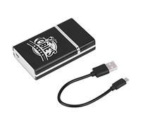 Nimomo Rechargeable Boite a Cigarette, Boîte à cigarettes portable Allume-cigare pratique avec super mini briquet électrique rechargeable USB(Moto d'argent)