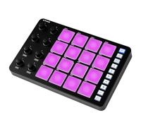 Nimomo UTIMO Contrôleur MIDI Pad, SMC-Pad MIDI, Drum Pad 16 Touches RGB Rétroéclairé Clavier Musique Electronique Faible Latence Connexion Bluetooth Batterie Intégrée Noir