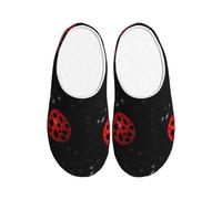 NImongt Art Ladybug Tracks Chaussures d'intérieur lavables pour homme et femme Chaussures d'hôtel mignonnes et élégantes pour invités