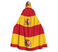 NImongt Cape à capuche confortable pour adulte avec imprimé drapeau espagnol pour costume médiéval Cosplay