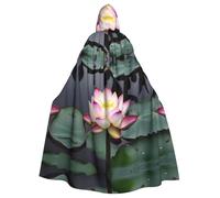 NImongt Cape à capuche unisexe avec imprimé fleur de lotus pour cosplay, carnaval, sorcière