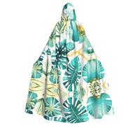 NImongt Cape à capuche unisexe avec imprimé sur le thème des plantes de plage tropicales pour cosplay, carnaval, sorcière