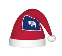 NImongt Chapeau de Noël imprimé drapeau de l'État du Wyoming pour enfants, accessoire de fête festive, Nouvel An, événements de vacances de Noël
