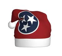 NImongt Chapeau de Père Noël imprimé drapeau de l'État du Tennessee pour adultes, casquette de Noël, couvre-chefs de vacances pour Nouvel An accessoire fête