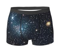 NImongt Constellation Star Clusters Galaxies Imprimé Slip Respirant Homme Sous-vêtements Stretch Confortable pour un usage quotidien Actif, Noir , L