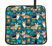 NImongt Coussin de chaise pliable imprimé Corgi pour bureau, pique-nique, camping