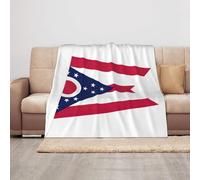 NImongt Couverture de canapé imprimée drapeau de l'État de l'Ohio, 127 x 101,6 cm, couverture mignonne pour grand lit, couverture chaude et confortable pour canapé
