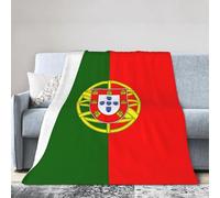 NImongt Couverture respirante en flanelle imprimée drapeau portugais, légère, douce pour la peau, couverture de conditionnement pour lit