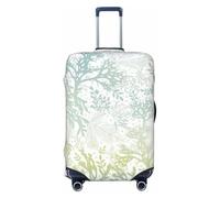 NImongt Housse de valise élastique universelle avec imprimé algues vertes et bleu marine, Noir , M, Bagage à main