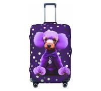 NImongt Housse de valise élastique universelle avec imprimé caniche violet à pois, Noir , M, Bagage à main