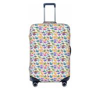NImongt Housse de valise élastique universelle avec imprimé dinosaures - Accessoire de voyage - Pour vacances, plage, affaires, voyages, Noir , XL, Bagage à main