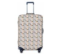 NImongt Housse de valise élastique universelle avec visages de chat et de chien, bouledogue, beagle, labrador, accessoire de bagage, vacances, plage, affaires, voyage, Noir , L, Bagage à main