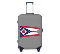 NImongt Housse de valise élastique universelle imprimée drapeau de l'État de l'Ohio Accessoire de bagage Vacances Plage d'affaires Voyage, Noir , S, Bagage à main