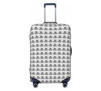 NImongt Housse de valise élastique universelle monochrome style esquisse pour jeux vidéo, vacances, plage, affaires, voyage, Noir , XL, Bagage à main