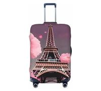 NImongt Housse de valise élastique universelle Motif Paris Street Tour Eiffel Rose, Noir , S, Bagage à main