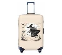 NImongt Housse de valise élastique universelle pour Halloween, sorcière, volante, accessoire de voyage, vacances, plage, affaires, voyage, Noir , L, Bagage à main