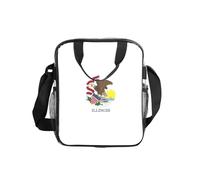 NImongt Illinois State Flag Print Transparent Food Storage Container Lunch Bag Tote for School Office Travel Beach