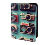 NImongt Rétro Cool Camera Collection Imprimé Passeport Élégant 14 cm Document de Voyage pour Hommes Femmes Business Loisirs Voyage Portefeuille, Noir , Taille unique