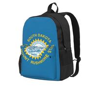NImongt Sac à dos de grande capacité avec imprimé drapeau du Dakota du Sud pour adultes, voyage, école, travail, usage quotidien en plein air