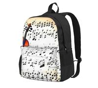 NImongt Sac à dos de grande capacité avec imprimé partitions de violon pour adultes, voyage, école, travail, usage quotidien en plein air