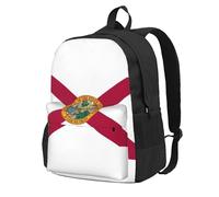 NImongt Sac à dos de grande capacité imprimé drapeau de l'État de Floride pour adultes, voyage, école, travail, usage quotidien en plein air