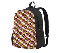 NImongt Sac à dos de grande capacité imprimé drapeau de l'État du Maryland pour adultes, voyage, école, travail, usage quotidien en plein air