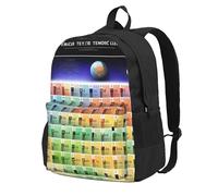 NImongt Sac à dos de grande capacité imprimé tableau périodique des éléments pour adultes, voyage, école, navetteur, travail, usage quotidien en plein air