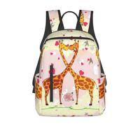 NImongt Sac à dos de voyage léger et polyvalent avec imprimé girafe, cœur, fleur, papillon