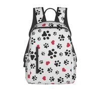 NImongt Sac à dos de voyage léger et polyvalent avec imprimé patte de chat, cœur et patte de chat
