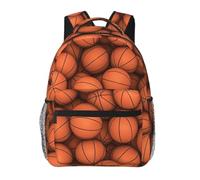 NImongt Sac à dos décontracté imprimé basket-ball orange sac à dos voyage activités de plein air confortable quotidien randonnée cyclisme
