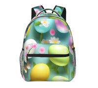NImongt Sac à dos décontracté imprimé joyeuses Pâques vacances sac à dos voyage activités de plein air confortable quotidien randonnée cyclisme