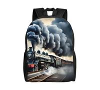 NImongt Sac à dos imperméable unisexe avec motif train à vapeur avec motif nuages