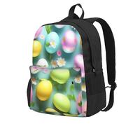 NImongt Sac à dos pour adulte imprimé Happy Easter Holiday Print résistant à l'eau grande capacité pour randonnée, camping, trajet, pique-nique
