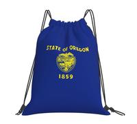 NImongt Sac à dos unisexe léger avec cordon de serrage imprimé drapeau de l'État de l'Oregon pour fitness, voyage, yoga, activités de plein air