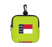 NImongt Sac de rangement carré léger imprimé drapeau de la Caroline du Nord Pochette de voyage cosmétique pour la maison et le bureau