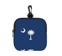 NImongt Sac de rangement carré léger imprimé drapeau de la Caroline du Sud Pochette de voyage cosmétique pour la maison et le bureau