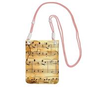 NImongt Sac de téléphone léger avec imprimé notes de musique pour la marche, la course à pied, la randonnée, usage quotidien, rose, Taille unique