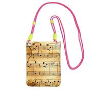 NImongt Sac de téléphone léger avec imprimé notes de musique pour la marche, la course à pied, la randonnée, usage quotidien, Fuchsia, Taille unique