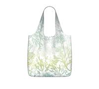 NImongt Sac fourre-tout léger pliable réutilisable et léger avec imprimé algues vertes et bleu mer