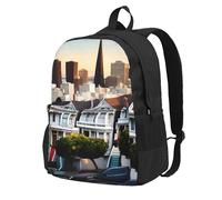 NImongt San Francisco Sac à dos imprimé grande capacité pour adultes, voyage, école, travail, usage quotidien en plein air