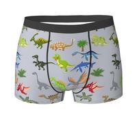 NImongt Slip respirant pour homme avec impression d'images de dinosaures de dessin animé - Sous-vêtements extensibles confortables pour un usage quotidien actif, Noir , XXL