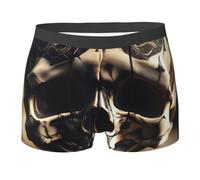NImongt Slip respirant pour homme avec motif tête de mort, rock, squelette et os, sous-vêtements extensibles confortables pour un usage quotidien actif, Noir , XXL