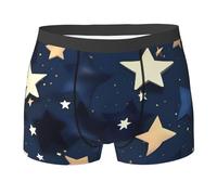 NImongt Slip respirant pour homme bleu marine imprimé ciel et étoiles sous-vêtements extensibles confortables pour un usage quotidien actif, Noir , XXL