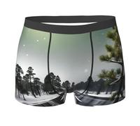 NImongt Sous-vêtements extensibles et respirants pour homme - Motif sapin - Pour l'hiver - Confortable - Pour un usage quotidien actif, Noir , L