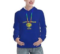 NImongt Sweat à capuche pour femme avec imprimé drapeau de l'État de l'Oregon - Automne et hiver - Mode décontractée pour les voyages et les activités de plein air, Noir , XXL