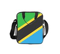 NImongt Tanzania Flag Print Transparent Food Storage Container Lunch Bag Tote for School Office Travel Beach