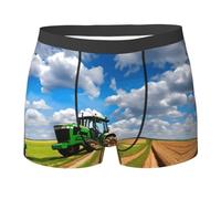 NImongt Tracteur sous le ciel bleu et les nuages blancs imprimés Slip respirant pour homme Sous-vêtements extensibles confortables pour un usage quotidien actif, Noir , XXL